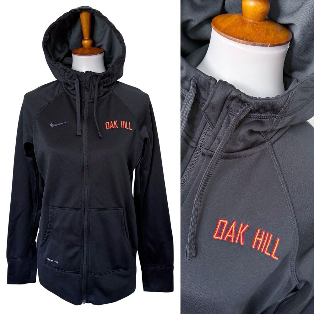 Women's Nike Oak Hill Therma-Fit Black Hoodie Full Zip Track Jacket M Medium